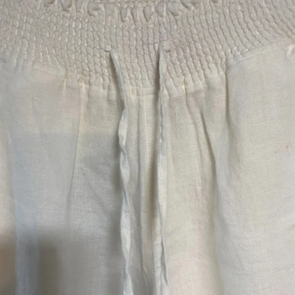 GUESS White Linen Women's Drawstring Relaxed Pants Size S - Picture 6 of 11